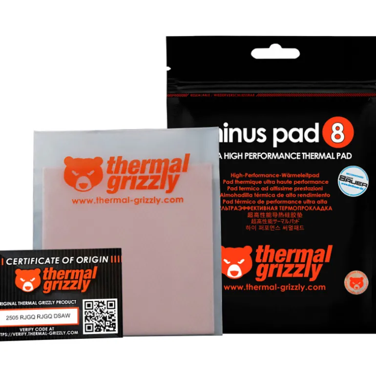 Almohadilla Térmica Thermal Grizzly Minus Pad 8 100 x 100 x 3,0 mm Rosa