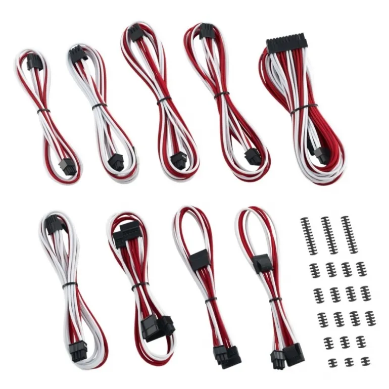 CableMod Classic ModMesh C-Series Corsair RMi & RMx Blanco/Rojo - Kit Cables