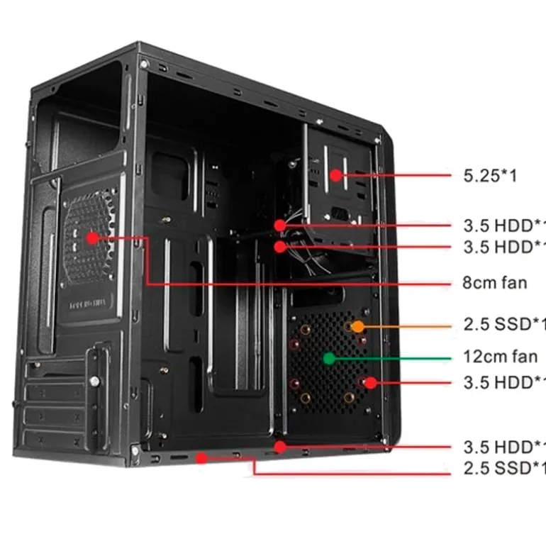 Caja/Torre approx! APPC-301F Negro