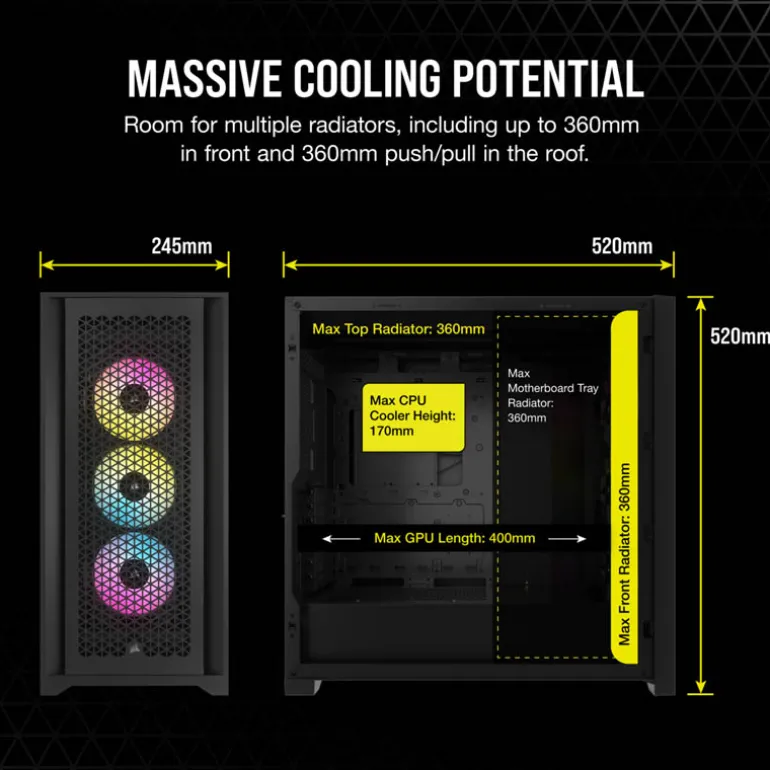 Caja/Torre Corsair iCue 5000D RGB Airflow Negro