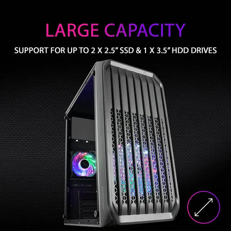 Caja/Torre Mars Gaming MC-S2 FRGB Negro