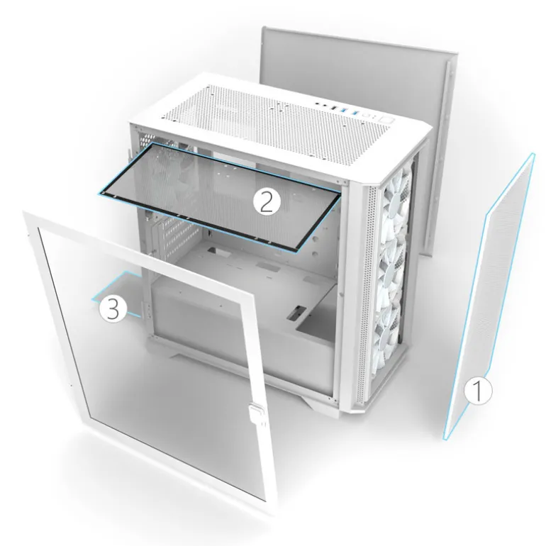 Caja/Torre Montech Air 100 ARGB Blanco