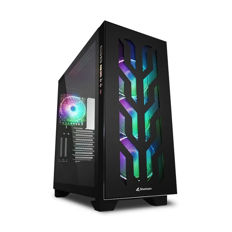 Caja/Torre Sharkoon Elite Shark CA300T Black Cristal Templado