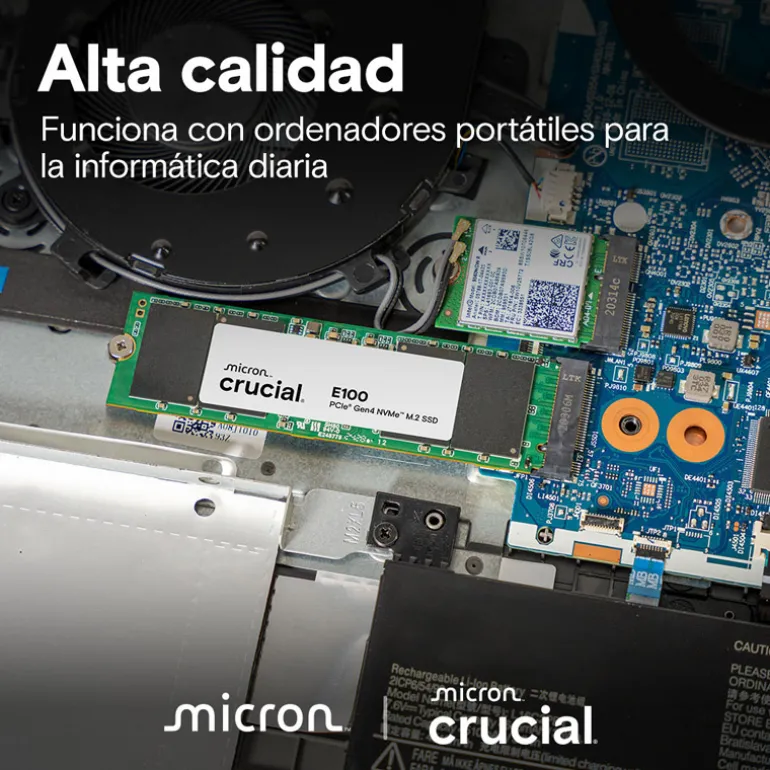 Disco Duro M.2 Crucial E100 1TB PCIe Gen4 x4 NVMe SSD