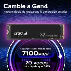 Disco Duro M.2 Crucial P310 1TB PCIe Gen4 x4 NVMe SSD