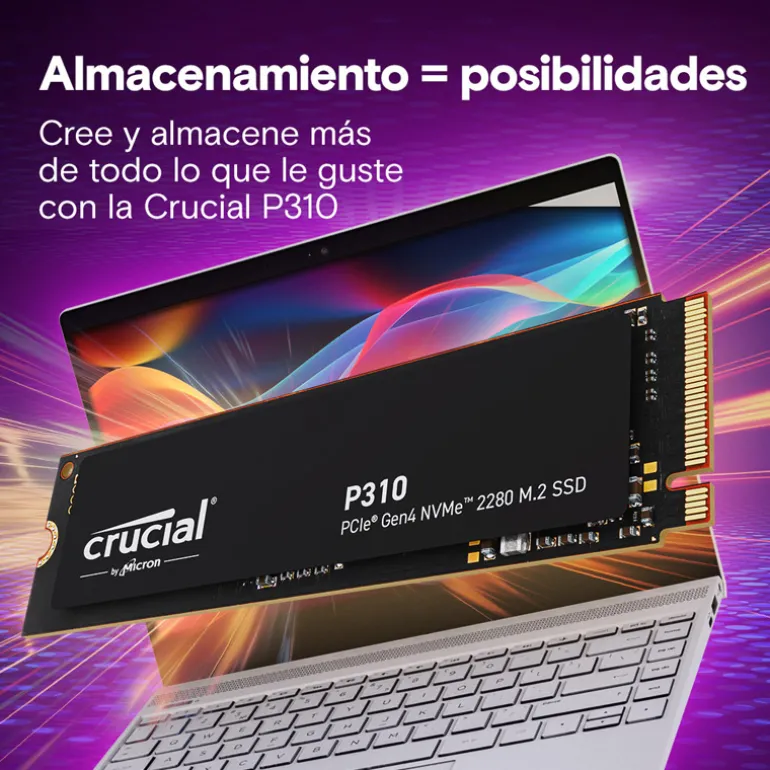 Disco Duro M.2 Crucial P310 2TB PCIe Gen4 x4 NVMe SSD