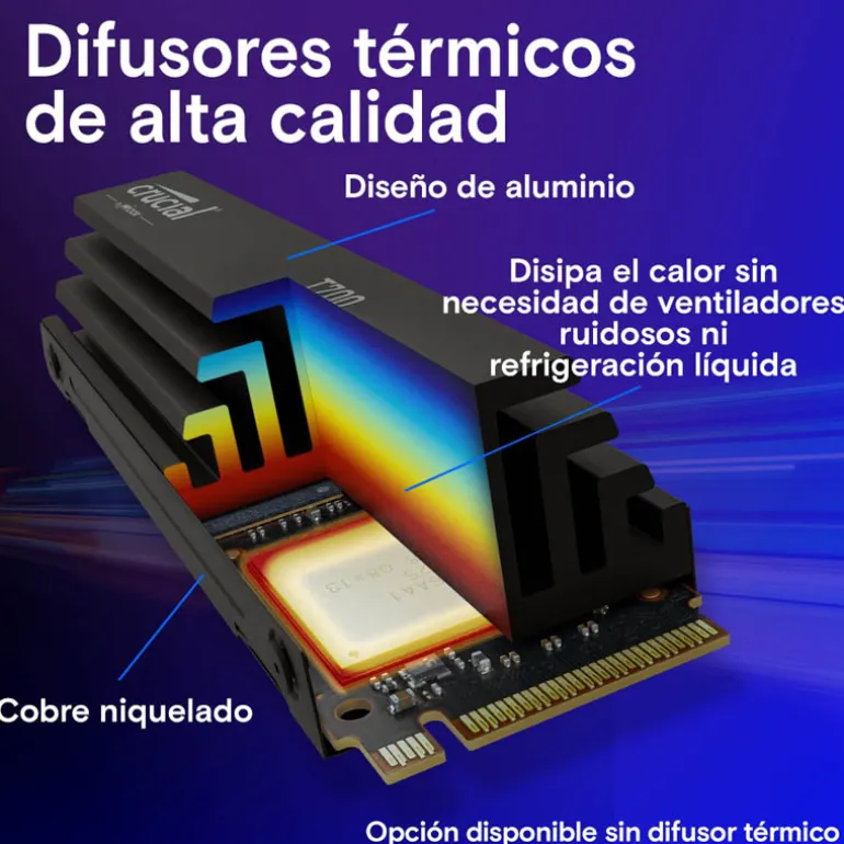 Disco Duro M.2 Crucial T700 4TB PCIe Gen5 x4 NVMe SSD
