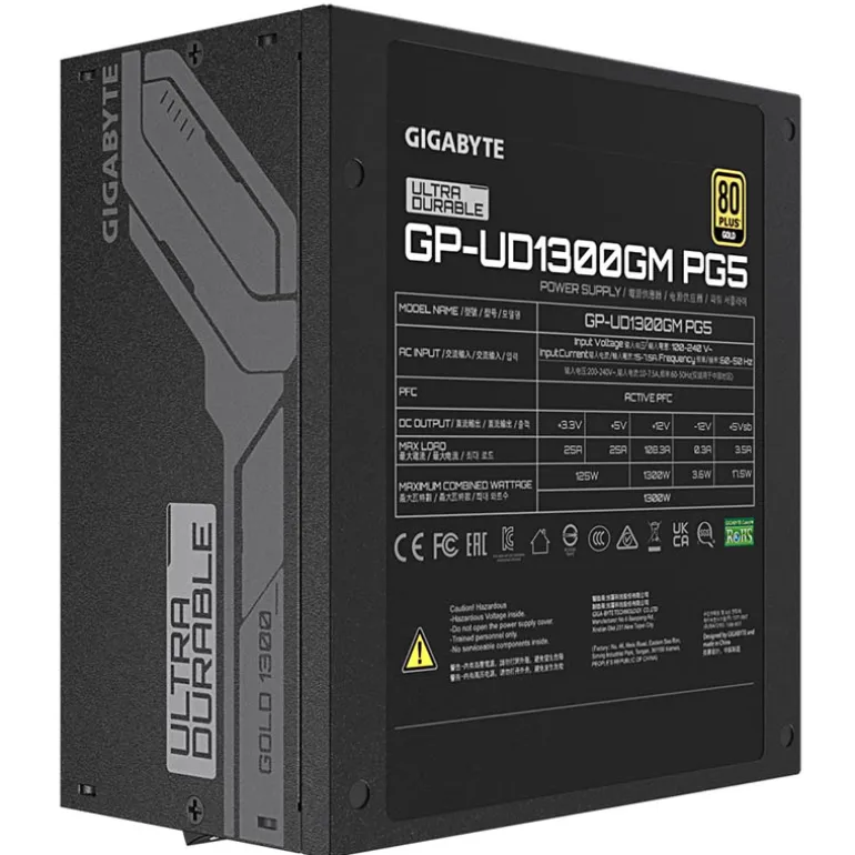 Fuente/PSU Gigabyte UD1300GM PG5 80 Plus Gold 1300W ATX 3.0 PCIE 5.0 Modular