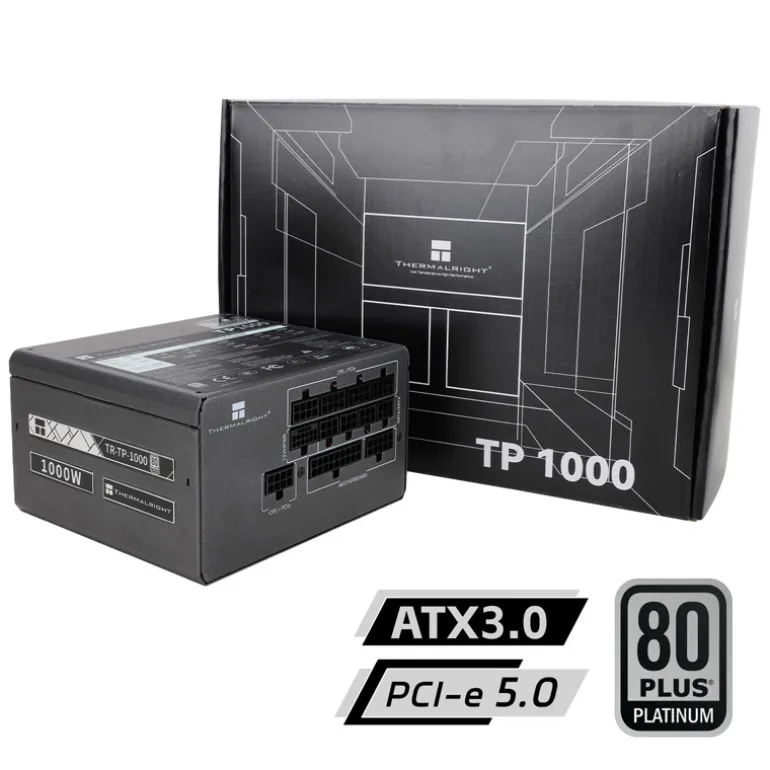 Fuente/PSU ThermalRight TR-TP 1000 80 Plus Platinum 1000W ATX 3.0 PCIE 5.0 Modular Negro