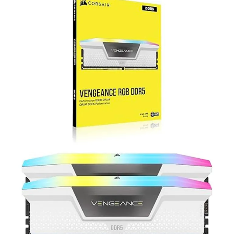 Memoria DDR5 Corsair Vengeance RGB 32GB 2x16GB 6400MHz CL36 EXPO-XMP Blanca