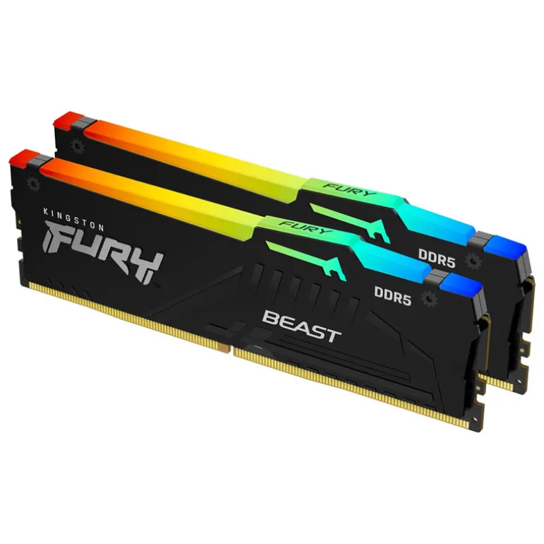 Memoria DDR5 Kingston Fury Beast RGB 32GB 2x16GB 5600MHz CL36 EXPO-XMP Negro
