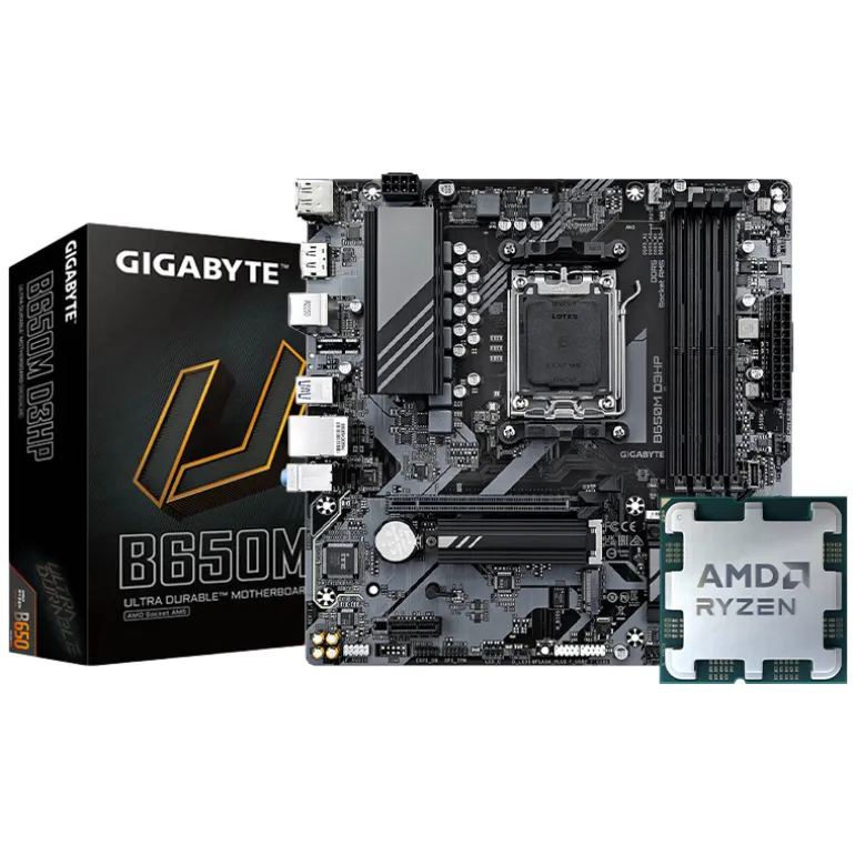 Pack AMD Ryzen 5 7500F 5.0GHz + Gigabyte B650M D3HP