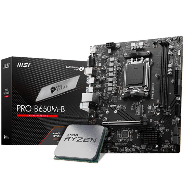 Pack AMD Ryzen 5 7500F 5.0GHz + MSI PRO B650M-B