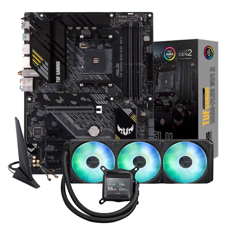Pack Asus TUF Gaming B550-PLUS WIFI II + Asus Prime LC 360 ARGB Negro
