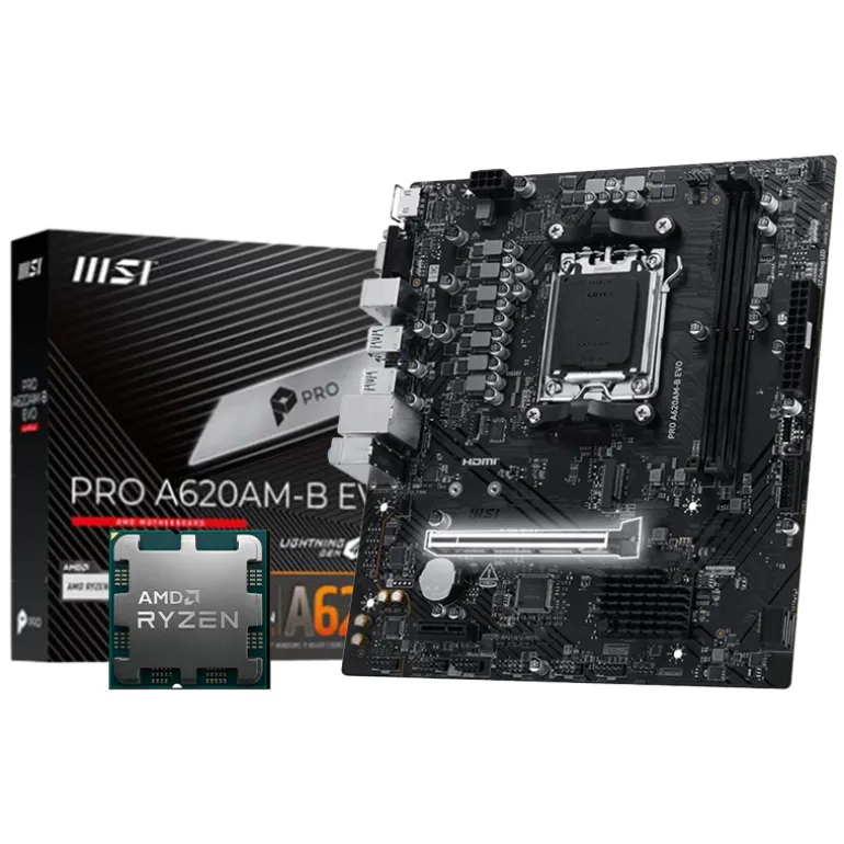 Pack MSI PRO A620AM-B EVO + AMD Ryzen 5 7500F 5.0GHz Tray