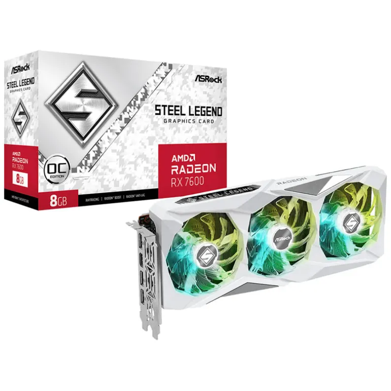 Tarjeta Gráfica ASRock AMD Radeon RX 7600 Steel Legend OC 8GB GDDR6