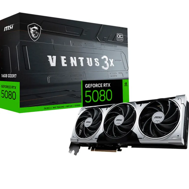 Tarjeta Gráfica MSI GeForce RTX 5080 VENTUS 3X OC PLUS 16GB GDDR7 DLSS4