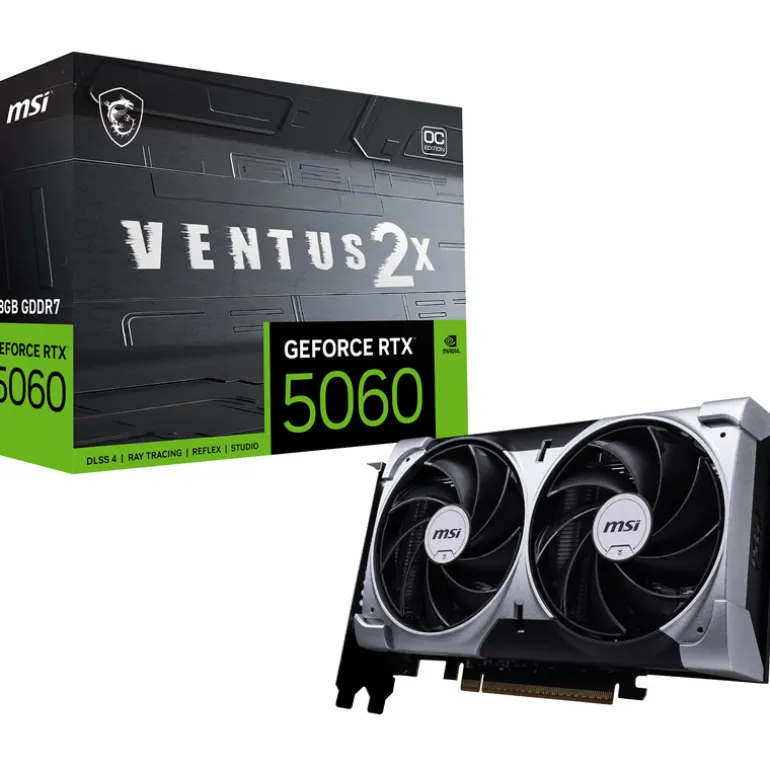 Tarjeta Gráfica MSI GeForce RTX 5060 VENTUS 2X OC 8GB GDDR7 DLSS4