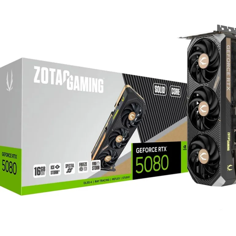 Tarjeta Gráfica Zotac Gaming GeForce RTX 5080 SOLID CORE 16GB GDDR7 DLSS4