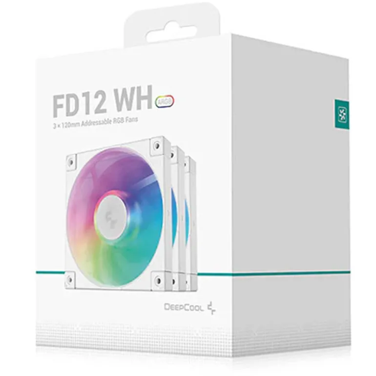 Ventilador DeepCool FD12 ARGB 120mm Triple Pack Blanco