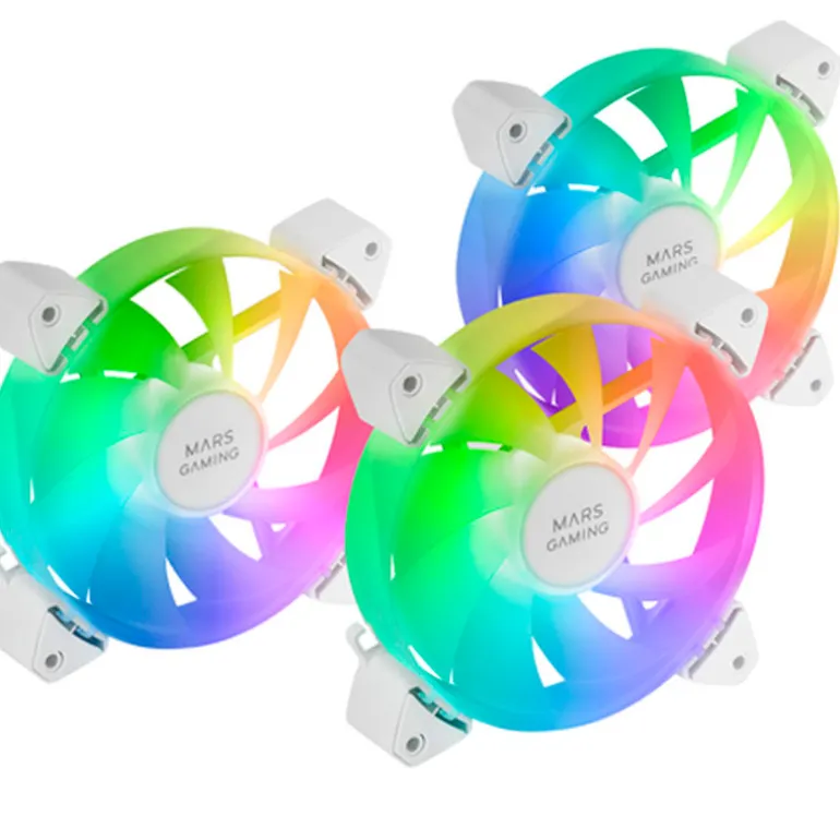 Ventilador Mars Gaming MF-3A ARGB 120mm Triple Pack Blanco